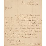 * North (Frederick, Lord, 1732-1792). Autograph Letter Signed, ‘North’