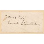 Shackleton (Ernest, 1874-1922). Autograph Signature in blue ink