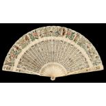 * Regency. A hand-painted and onlaid brisé fan, English, circa 1810