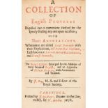 Ray (John). A Collection of English Proverbs, 2nd edition, Cambridge: W. Morden, 1678