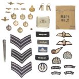 * RFC/RAF. A collection of RFC badges, escape map and other items