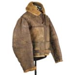 * Flying Jacket. A WWII RAF Irvin brown leather flying jacket