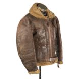 * Flying Jacket. A WWII RAF Irvin brown leather flying jacket (size 4)