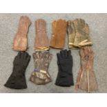 * Flying Gloves. WWII RAF 1941 and 1933 pattern flying gloves plus others