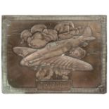 * Battle of Britain. An RAF embossed relief copper plaque circa 1965