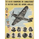 * RAF / Aviation Militaire Francais. A WWII exhortation poster for the Battle of France 1939-1940