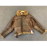 * Flying Jacket. A WWII RAF Irvin brown leather flying jacket