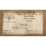 * Parachute Seat Pack. An Irvin Air-Chute Type S Mk2 parachute seat pack