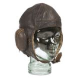 * Flying Helmet. A WWII Battle of Britain period B Type flying helmet dated 1939 (size 3)