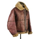 * Flying Jacket. A WWII RAF Irvin brown leather flying jacket (size 6)