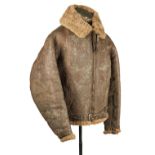 * Flying Jacket. A WWII RAF Irvin brown leather flying jacket