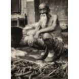 * China. Study of a squatting Chinese man by Heinz von Perckhammer (1895-1965), 1930