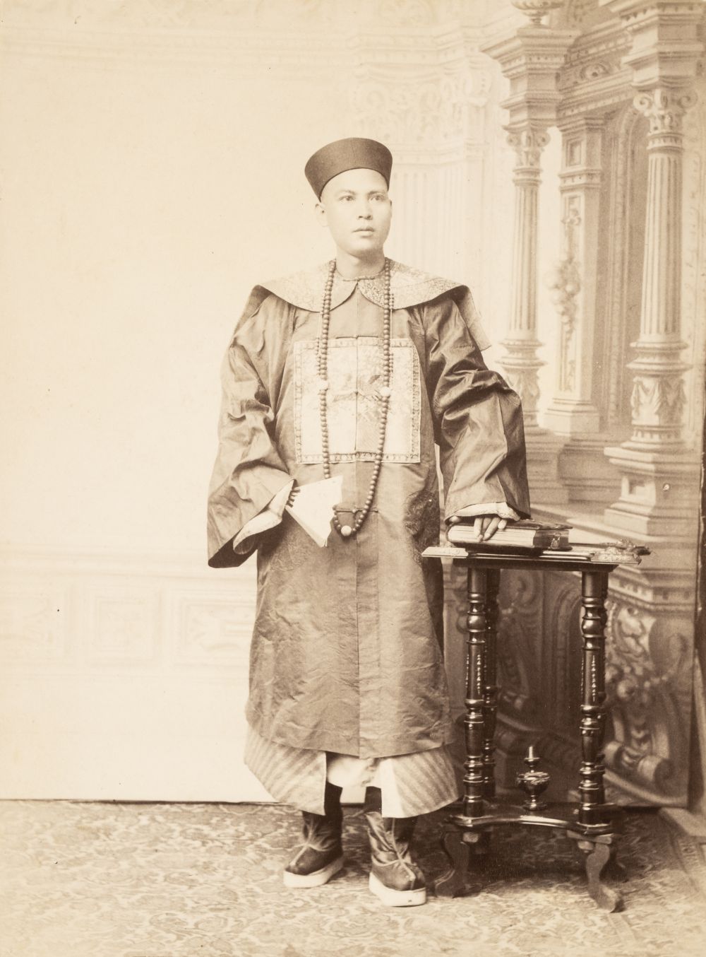 * China. Portrait of a Chinese Mandarin, possibly taken in Europe on an official visit, c. 1880