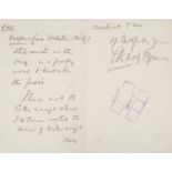* Elgar (Edward, 1857-1934). Autograph letter, 1897