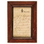 * Victoria (1819-1901). Autograph note on personal stationery, Balmoral Castle, c. 1880