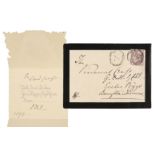 * Victoria (1819-1901). Autograph new year's card signed, 'VRI', 1894