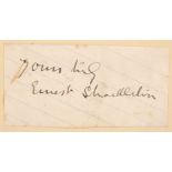 * Shackleton (Ernest, 1874-1922). Autograph Signature in blue ink