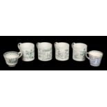 * Nursery Ceramics. A set of four Victorian nursery pottery cups