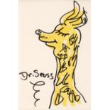 * Geisel (Theodor Seuss, 'Dr. Seuss', 1904-1991), Head of a yellow animal, pen and ink