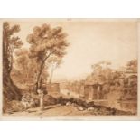 * Turner (J. M. W.). The Bridge in Middle Distance, 1808, etching, aquatint and mezzotint, a proof