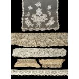 * Lace. A collection of lace items, some handmade, 19th-mid 20th century