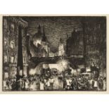 AR * Brangwyn (Frank, 1867-1956). View of St Paul's from Ludgate, lithograph
