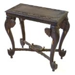 * Indian Hardwood Table. A fine Indian carved hardwood side table, circa 1890-1900
