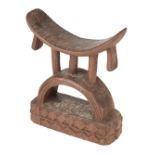 * Mozambique. A Tsonga carved wood headrest