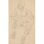 AR * Minter (Muriel, 1897-1983). Drawing of a seated man