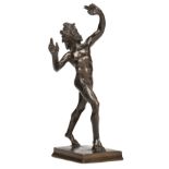 * Grand Tour. A Grand Tour style bronze figure "The Dancing Faun of Pompeii", early 20th century