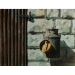 * Bonney (Peter, 1953-). Milk Can and Old Door, 2003, oil on board,