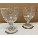 * Rummers. A pair of George III period glass rummers