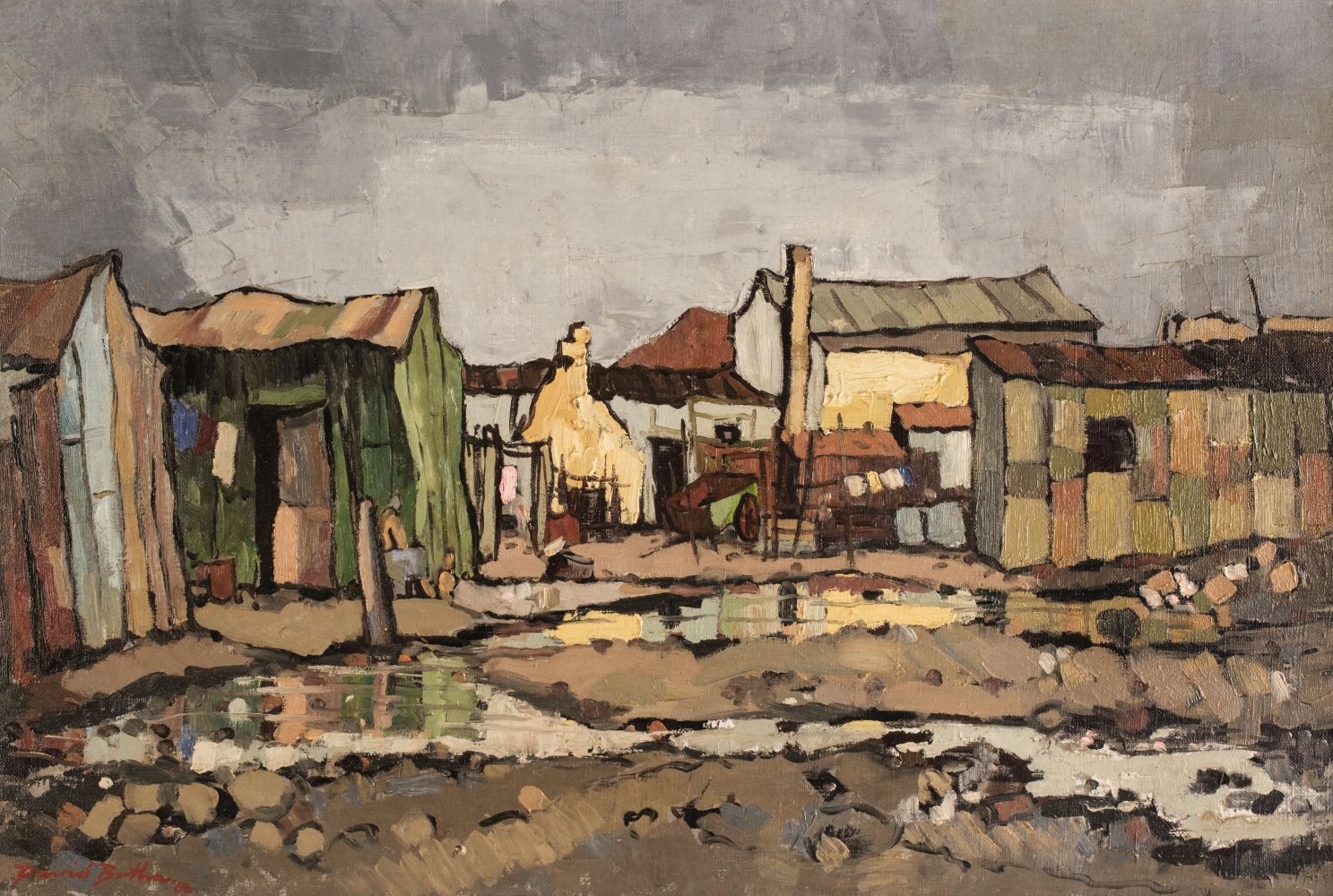 * Botha (David, 1921-1995). Shanty Town, 1962, oil on canvas