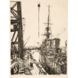AR * Bone (David Muirhead, 1876-1953). Building Ships: Ready for Sea, 1917-18,