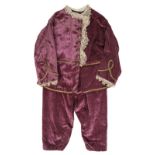 * Children's clothing. A Victorian boy's knickerbocker suit, circa 1870s