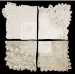 * Handkerchiefs. A collection of handkerchiefs, 19th and early 20th century