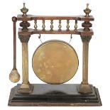 * Victorian Gong. A Victorian oak and brass gong