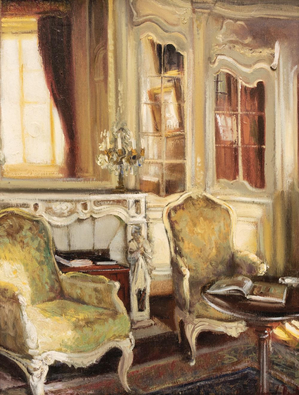 * Breedt, Marie Vermeulen (1954-). The Drawing Room, oil on canvas