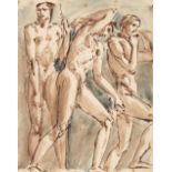 * Etty (William, York 1787-1849). Three Male Nudes, & Study of a Warrior