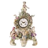 * Meissen Clock. A Meissen porcelain mantel clock circa 1890