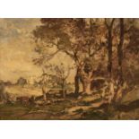* Hall, Oliver (1869-1957). Ludlow Castle, early 20th century, oil on canvas, signed