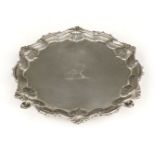 * Salver. A George III silver salver by James Morrison, London 1760