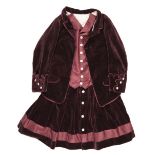 * Children's clothes. A Victorian boy's velvet dress