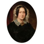 * English School. A pair of oval portraits of Samuel (1804-79) & Elizabeth (1802-81) Briggs