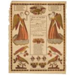 * Taufschein Fraktur. A pair of Pennsylvania birth and baptismal broadsides