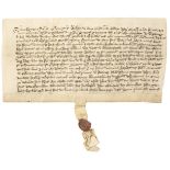 * Medieval Suffolk Deeds. Grant relating to Bury St Edmunds, Suffolk, 15 April 1415