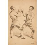 * Cruikshank (Robert). Pair of Drawings of Boxing figures, circa 1830