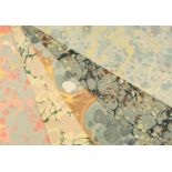 * Marbled paper. 70 sheets of hand-marbled paper, 20th century