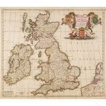 British Isles. Danckerts (Justus). Novissima et Accuratissima Totius Angliae Scotiae..., 1690