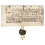 * Vellum Deeds. Exemplification of a final concord levied in Michaelmas term 1630